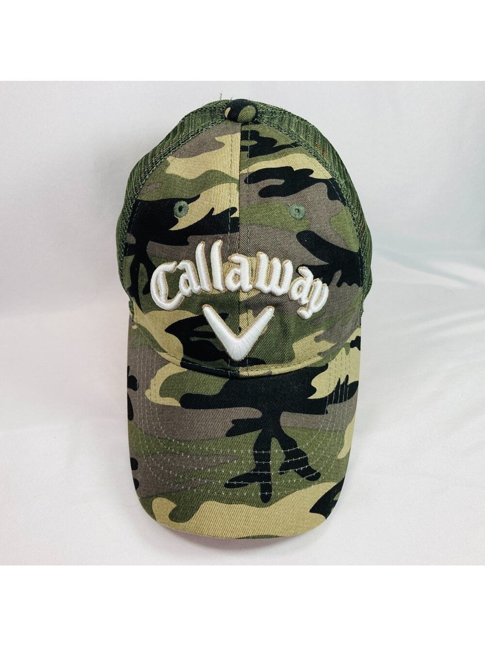 Callaway Golf Trucker Hat Camo Camouflage Cap Snapback GREEN MESH - RARE
